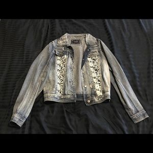 Denim Jacket with Lace